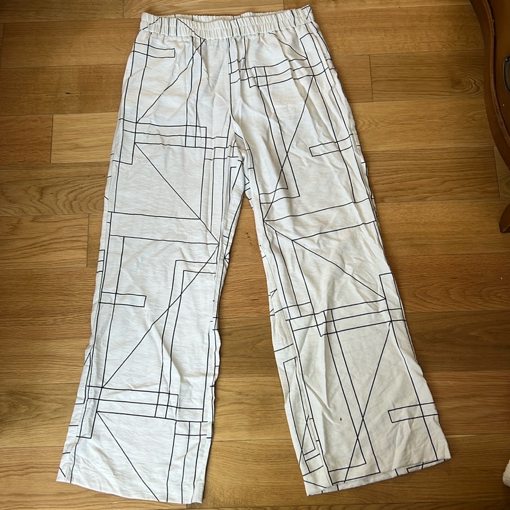 Zara printed wide leg pant | Size XL